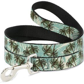 Dog Leash Palm Trees Swaying Tan Teal 6 Feet Long 1.0 Inch Wide