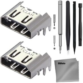 2 Pack HDMI Port Replacement Compatible With Sony Playstation 4 PS4 Display Socket Interface Jack Connector Repair Kit