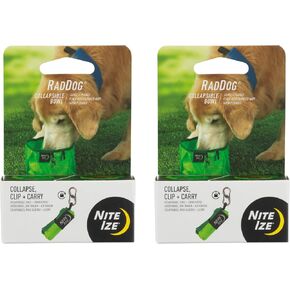 وعاء Nite Ize RadDog القابل للطي - وعاء طعام مريح ومضغوط للحيوانات الأليفة - وعاء ماء متين للسفر - متعدد الأغراض ومضاد للتسرب - وعاء متين للكلاب - ليموني (عبوتان)