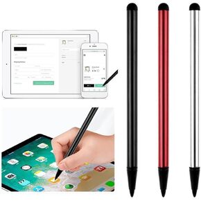 3Pcs Black,Silver and Red Universal Phone Tablet Touch Screen Pen Stylus for iPad iPhone Android Smartphone Tablets All Touchscreen Devices,Stylus Pens,Accessories