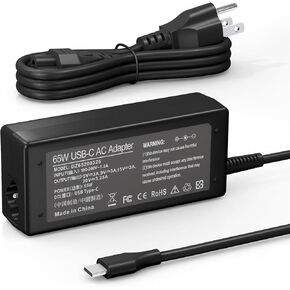 65W USB C Laptop Charger for Dell Chromebook 3100 Latitude 5420 XPS13 HP Spectre X360 for Lenovo Thinkpad/Yoga Type C Power Supply Cord.