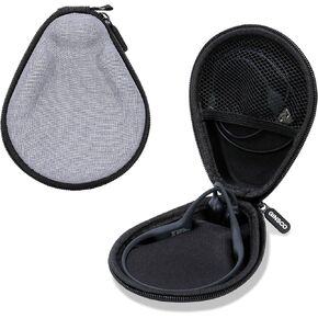 Ginsco Case Compatible with SHOKZ OpenRun (Aftershokz Aeropex)/OpenRun Pro/OpenRun Pro 2, Hard Shell Case with Hand Strap for Open-Ear Wireless Bone Conduction Sport Headphones (Gray)