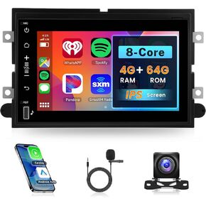 8 Core 4G+64G Android 13 Car Stereo Radio for Ford F150 F250 F350 Fusion Edge Explorer Taurus Freestar, Rimoody 7 Inch Touchscreen Wireless Carplay Android Auto GPS 4G-WiFi DSP-36 BT FM Backup Camera
