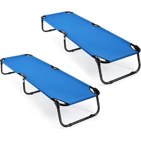 Tangkula Folding Camping Cot, Portable Camping Bed with Steel Frame, Elevated Travel Military Portable Cots Bed for Adults Kids, Indoor Outdoor Foldable Sleeping Cot for Nap, Beach, Hiking, Camping