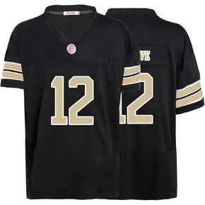 Custom Mens/Youth Football Stitched T-Shirt for Sports Fan Black/White No Brand/Logos