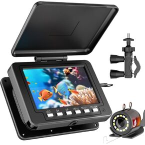 Underwater Fishing Camera 5" LCD Monitor Portable Fish Camera with Light & 98ft/30m Cable Waterproof IP68 for Ice Fishing, Lake Sea Boat Kayak Fishing