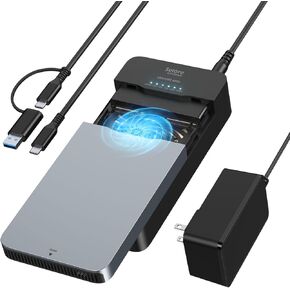 M.2 NVMe Cloner NVMe Enclosure with Cooling Fan, Upgraded 2 in 1 40Gbps NVMe M.2 Duplicator Dual-Bay Offline Clone Tool-Free Adapter Reader NVMe M.2 SSD Enclosure for NVMe PCIe 2230/2242/2260/2280