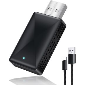 Apple CarPlay Wireless Adapter, Converts Wired to Wireless CarPlay Dongle Plug & Play, Wireless Android Auto Car Adapter, Bluetooth CarPlay Wireless Adapter for iPhone iOS 12+ / Android 11+