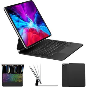 Magic Keyboard for iPad Pro 13-inch (M4), US English QWERTY, iPad Pro 13 Keyboard Case with Great Typing Experience, Built-in Trackpad, Function Row, 7 Color RGB, Black