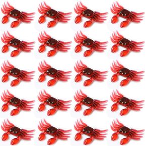 DDfishing 20 pcs Crab Fishing Lure Artificial Silica Gel Lifelike Simulation Fake Bait Fishing Tackle 3D Simulation Freshwater Saltwater