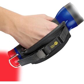 Wrap-It Storage Firefly Flashlight Sapphire Blue - Battery Powered Flashlight with Flashing Safety Lights for Walkers at Night with Wrist Strap and Pouch for Dog Walking Accessories