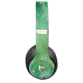 Glossy Glitter Headphone Skin Compatible with Beats Studio 3 Wireless - Blue Stars - Premium 3M Vinyl Protective Wrap Decal Cover - Easy to Apply | Crafted in The USA by MightySkins