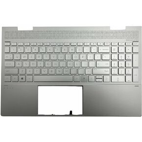 Replacement Laptop Upper Case Palmrest Backlit Keyboard Assembly Part for HP Envy X360 15T-ED100 15-ed 15T-ED000 15M-ED0013DX L93227-001 Sliver（DSC ）