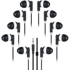 Kids Bulk Earbuds for Classroom School 80 Pack Wholesale Students Wired Earphones 3.5mm Multi Colored Perfect for School Classroom Libraries (10 Colors)