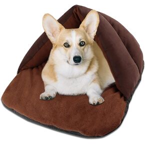 Ultra Soft Polar Fleece Dog Bed - Washable Pet House Cave Bed for Small Medium Dog Cat Waterproof Surface Bottom 28 x 27 Inches Dog Bed Cat Bed Chocolate