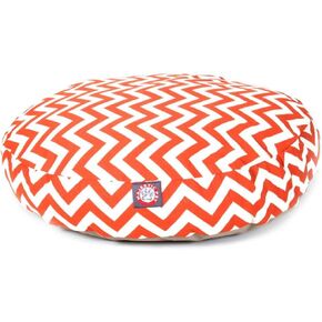 Burnt Orange Chevron Large Round Indoor Outdoor Pet Dog Bed With Removable Washable Cover By Majestic Pet Products