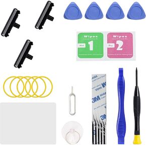 Power On Off Volume Button Key Replacement for Galaxy S7 Edge Repair Part, with Toolkit (Grey)