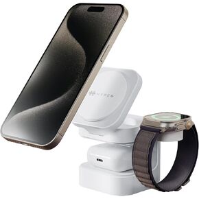HyperJuice 4-in-1 Wireless Charger Qi2 Magnetic Stand — Fast Wireless Charger for iPhone, Apple Watch, Airpods & Any Qi-Compatible Device — Compact, Adjustable, Foldable Qi2 Charger