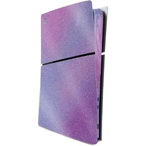 MightySkins Glossy Glitter Skin Compatible with Playstation 5 PS5 Slim Disk Edition Console Only - Purple Fog | Protective, Durable High-Gloss Glitter Finish | Easy to Apply | Made in The USA