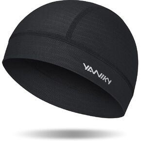 Bandanas Skull Caps for Men, Women Skull Cap Helmet Liner, Summer Cycling Hat, Durags for Men, Motorcycle Bandana Sweat Wicking Dew Rags for Sport Travel Running Fitness (Black)