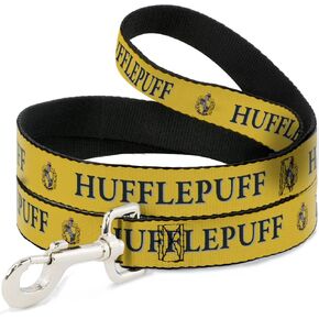 Dog Leash Harry Potter Hufflepuff Crest Yellow Black 6 Feet Long 1.0 Inch Wide