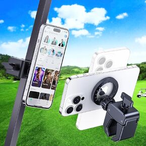 Magnetic Stroller Phone Holder for MagSafe, Magnetic Phone Holder for Stroller, [Upgraded Clamp] Phone Holder Mount for Stroller Compatible with iPhone 16 15 14 13 12 Series