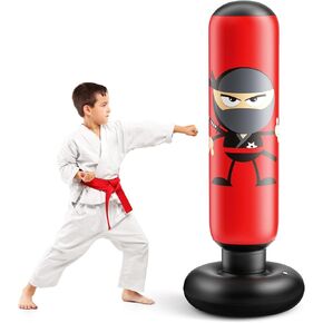 Inflatable Kids Punching Bag, Punching Bag Karate Gifts for Boys and Girls, Boxing Bag for Immediate Bounce Back for Practicing Karate, Taekwondo, and to Relieve Pent Up Energy in Kids and Adults