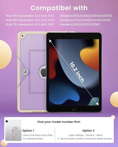 حافظة INFILAND لجهاز iPad الجيل التاسع مع لوحة مفاتيح 10.2 بوصة iPad 9th/8th/7th Gen، غطاء فوليو مع حامل قلم رصاص، إضاءة خلفية 7 ألوان، حافظة لوحة مفاتيح لاسلكية قابلة للفصل لجهاز Apple iPad، بنفسجي in Kuwait