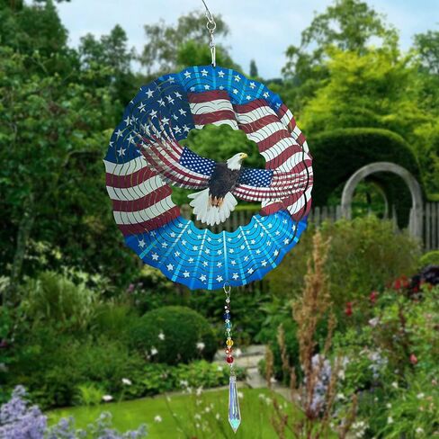 Mandala Wind Spinners Outdoor with Gazing Ball Spiral Tail, Artoroma Stainless Steel 3D Kinetic 10 Inch Garden Decor for Patio, Home or Yard Decorations Outdoor Hanging Yard Art, Metal Wind Sculpture in Saudi Arabia