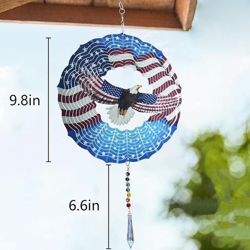 Mandala Wind Spinners Outdoor with Gazing Ball Spiral Tail, Artoroma Stainless Steel 3D Kinetic 10 Inch Garden Decor for Patio, Home or Yard Decorations Outdoor Hanging Yard Art, Metal Wind Sculpture in Saudi Arabia