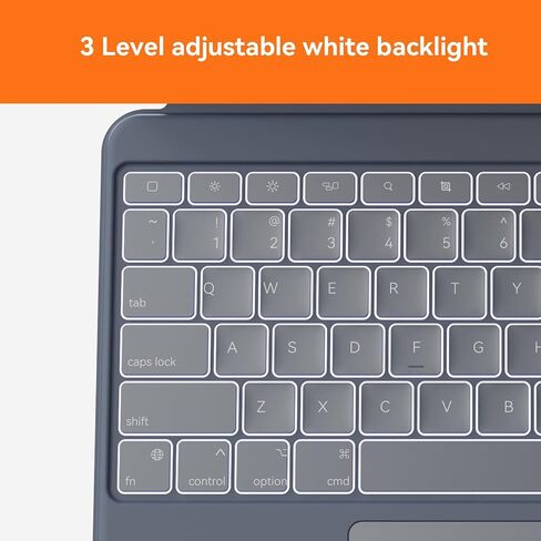 Case with Keyboard Compatible for iPad Pro 12.9-inch (6th, 5th, 4th Gen): Bluetooth Wireless Detachable Magnetic Stand Rechargeable Keyboard with Removable Cover with Trackpad, White Backlit (Orange) in Saudi Arabia