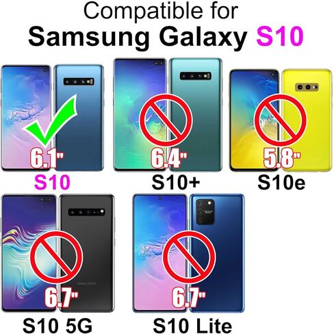 مصمم لمحفظة Samsung Galaxy S10، غطاء قابل للطي للسيدات مع حامل من جلد البولي يوريثان المنقوش وفتحات لبطاقات الائتمان وحزام المعصم لهاتف Samsung S10 6.1 بوصة (فتاة أرجوانية) in Saudi Arabia