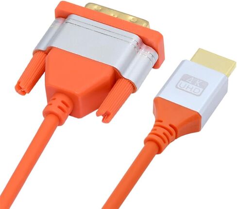 NFHK HDMI 4K to DVI Ultra Soft High Flex HDTV Cable Hyper Super Flexible Cord High Speed Type-A Male to 24+1 Male for Computer HDTV 200cm in Saudi Arabia