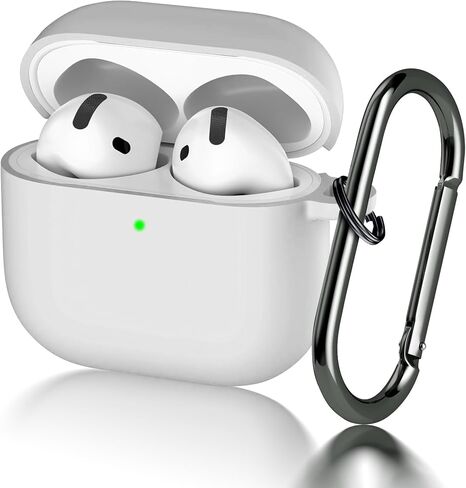 حافظة Seltureone لـ AirPods 4، مع سلسلة مفاتيح، شاشة LED أمامية مرئية، تدعم الشحن اللاسلكي، حافظة سيليكون ناعمة مضادة للصدمات متوافقة مع حافظة AirPods الجيل الرابع (2024) - أسود in Saudi Arabia