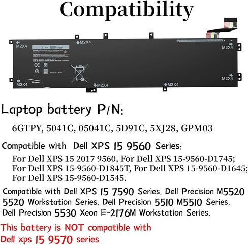 بطارية BNDeluxe J60J5 R1V85 451-BBSX 451-BBSY 451-BBSU MC34Y 242WD PDNM2 0MC34Y مناسبة لاستبدال بطارية الكمبيوتر المحمول Dell Latitude E7270 E7470 7.6V 55WH 4-Cell in Kuwait