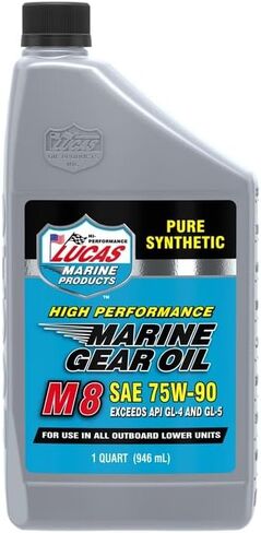 Lucas Oil 10652 Synthetic SAW 75W-90 M8 Marine Gear Oil - 1 Quart in Saudi Arabia