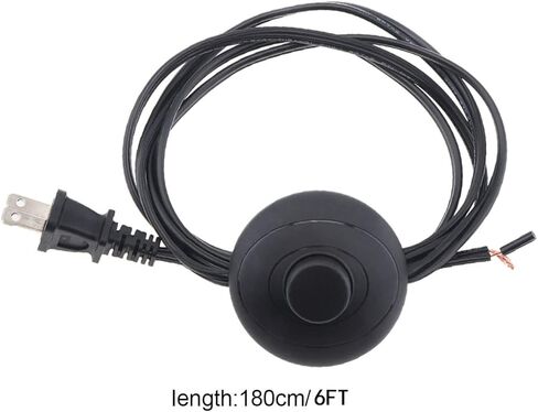 6Ft Floor Foot Pedal Push Switch Inline Lamp Light On-Off Control with Wire Plug(1.8m, White) in Kuwait
