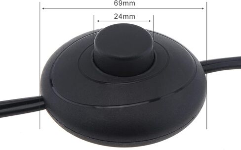 6Ft Floor Foot Pedal Push Switch Inline Lamp Light On-Off Control with Wire Plug(1.8m, White) in Kuwait