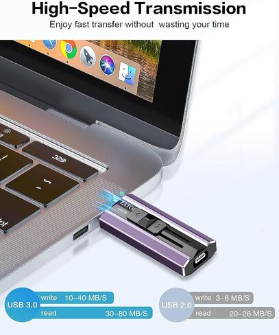 محركات أقراص فلاش سعة 64 جيجابايت مخصصة لأجهزة iPhone iPad Android وأجهزة الكمبيوتر، وحدة تخزين ذاكرة USB للصور ومقاطع الفيديو، التوصيل والتشغيل لا يتطلب تطبيق (أرجواني غامق) in Saudi Arabia