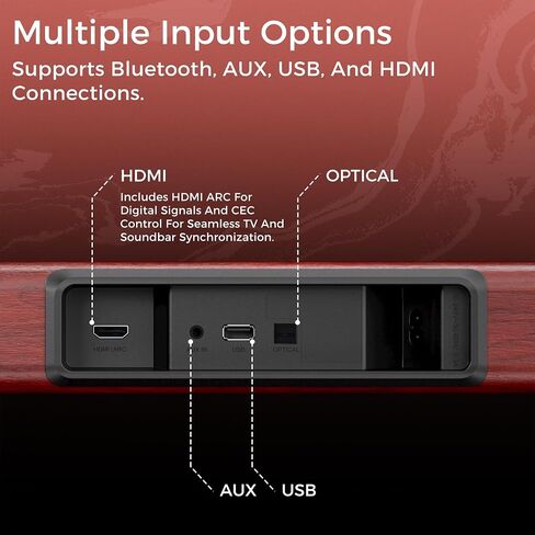 مكبر صوت فلامنكو ساوند بار للتلفزيون - مكبر صوت للتلفزيون مع اتصال بلوتوث وHDMI-ARC، يتضمن جهاز تحكم عن بعد سهل الإعداد، واستخدام المكتب المنزلي مع صوت واضح in Saudi Arabia