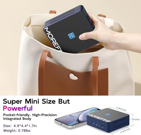 MOREFINE M9S Mini PC,12th Gen Alder Lake N305 (Up to 3.8GHz), Mini Desktop Computers with 16GB DDR5 RAM 1TB M.2 NVMe SSD, Mini Computers Support 4K Triple Display/WiFi 6/BT 5.2 for Home and Office in Saudi Arabia