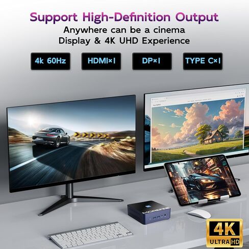 MOREFINE M9S Mini PC,12th Gen Alder Lake N305 (Up to 3.8GHz), Mini Desktop Computers with 16GB DDR5 RAM 1TB M.2 NVMe SSD, Mini Computers Support 4K Triple Display/WiFi 6/BT 5.2 for Home and Office in Saudi Arabia