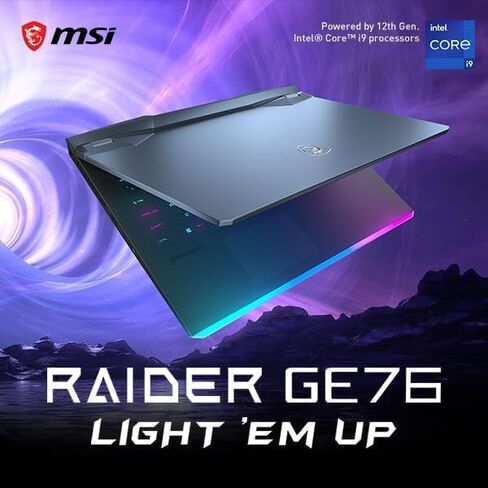 كمبيوتر محمول للألعاب MSI 2023 Raider GE76، شاشة 17.3 بوصة FHD 144 هرتز، Intel Core i9-12900H (14 نواة)، NVIDIA GeForce RTX 3060، ذاكرة الوصول العشوائي DDR5 سعة 16 جيجابايت، 1 تيرابايت SSD، Wi-Fi 6، Thunderbolt 4، Cooler Boost 5، Windows 11 Home in Saudi Arabia
