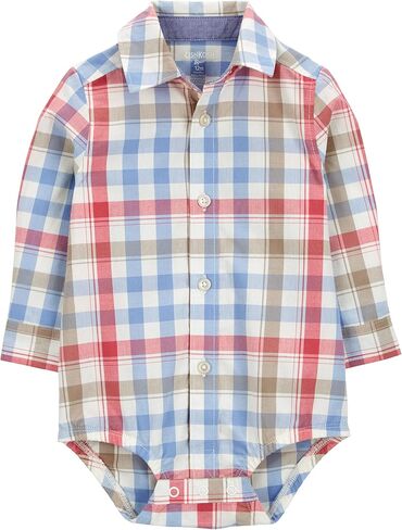 Oshkosh Baby Boy Buttonfront Bodysuit, White Truck Print, 24M in Saudi Arabia