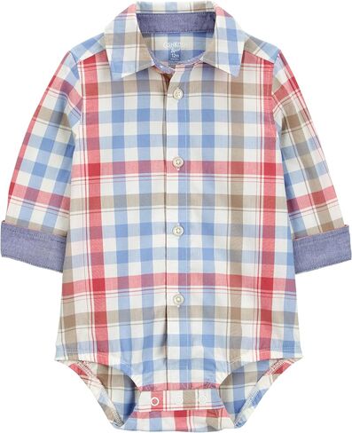 Oshkosh Baby Boy Buttonfront Bodysuit, White Truck Print, 24M in Saudi Arabia