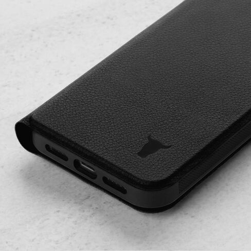 TORRO Leather Case Compatible with iPhone 14 Pro – Genuine Leather Bumper Case with Magnetically Detachable Cover with Kickstand (Black) in Saudi Arabia