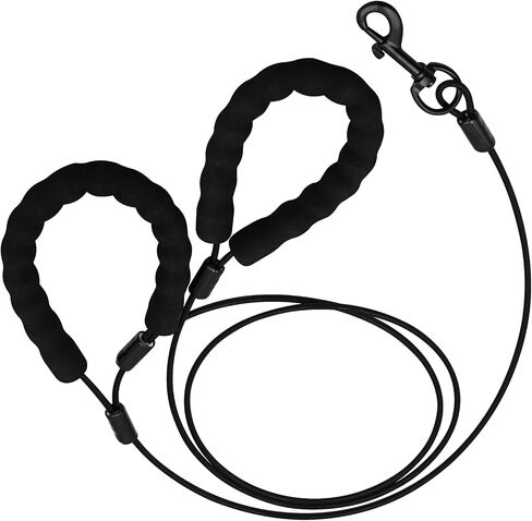 6 Feet Heavy Duty Dog Leash Super Strong Special Stainless Steel Alloy Metal Wire, Soft Foam Double Handle Water and Chew Proof Sturdy Hand Protection in Saudi Arabia