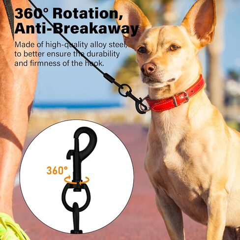 6 Feet Heavy Duty Dog Leash Super Strong Special Stainless Steel Alloy Metal Wire, Soft Foam Double Handle Water and Chew Proof Sturdy Hand Protection in Saudi Arabia