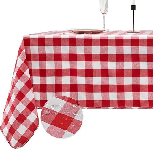 Rectangle Tablecloth Faux Linen Table Cover Washable Table Cloth for Dining Parties Wedding Kitchen Restaurant (Brown,55×55) in Saudi Arabia