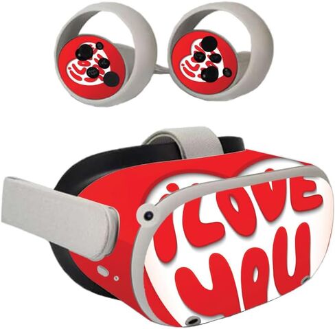 Carbon Fiber VR Skin Compatible with Oculus Quest 2 - Love and Stuff - Premium 3M Vinyl Protective Wrap Decal Cover - Easy to Apply | Crafted in The USA by MightySkins in Saudi Arabia